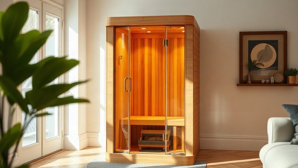 Compact infrared sauna cabin at home